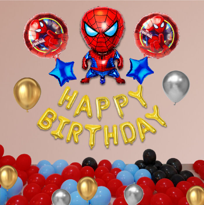 Happy birthday Spiderman decoration-(C)